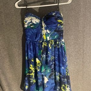 Xoxo chiffon floral blue mini dress